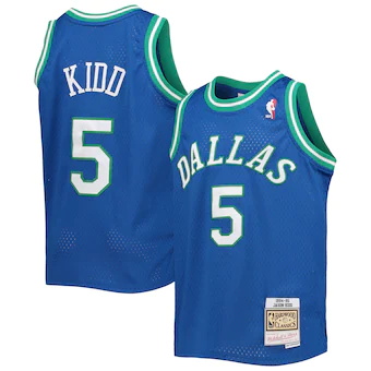 youth mitchell and ness jason kidd blue dallas mavericks 19-487